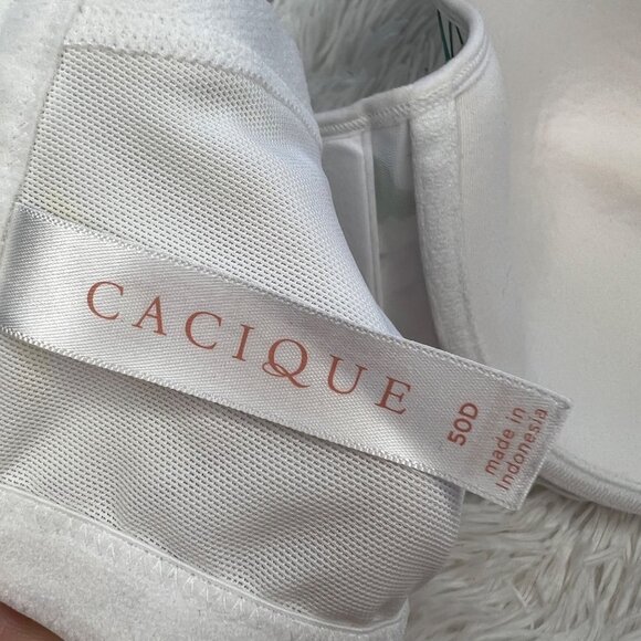 Cacique Smooth Balconette Bra Underwire White Tropical Floral Spring Blossom 50D - Picture 8 of 9